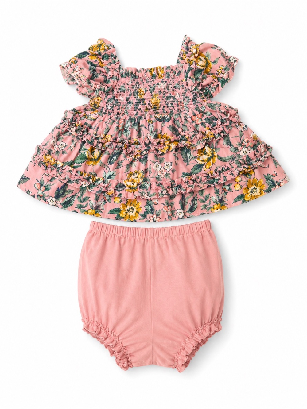Janie and Jack BABY FLORAL SMOCKED MATCHING SET
